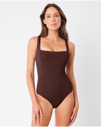 UNE PIECE - Crinkle Cut Square Neck One Piece Swimsuit