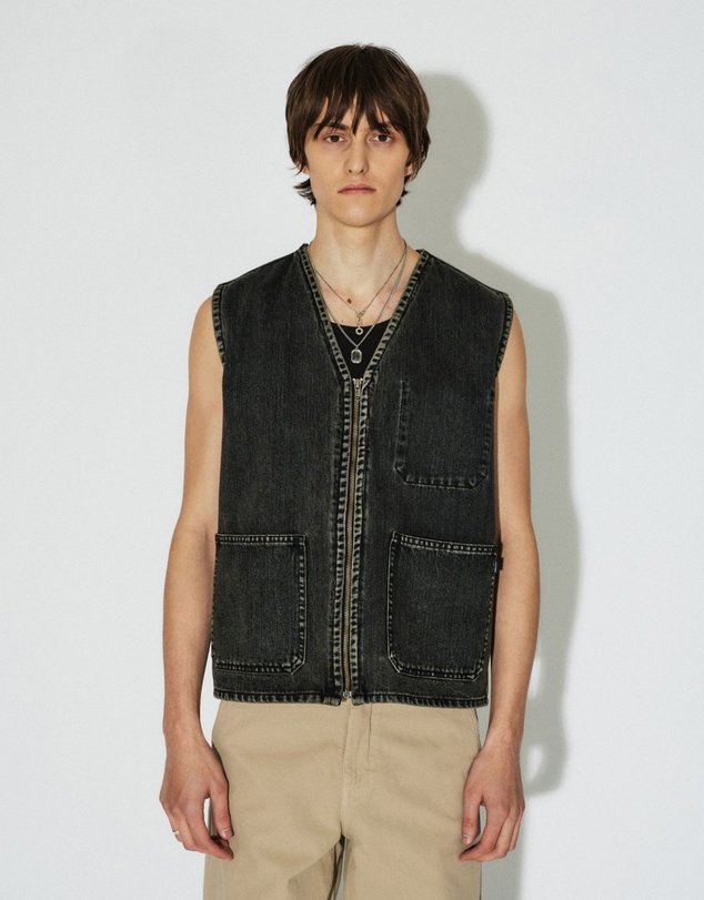 Dr Denim - Enver Worker Vest Aged Black