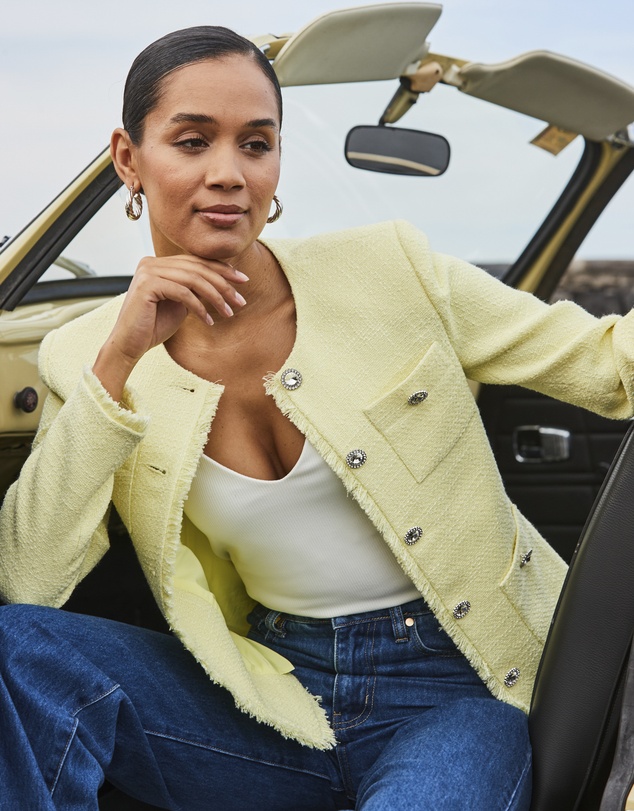 Sosandar - Boucle Jacket With Embellished Buttons