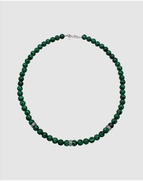 Kuzzoi - ICONIC EXCLUSIVE - Necklace Ball Green Synthetic Malachite 925 Sterling Silver