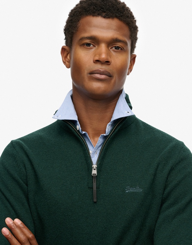 Superdry - Wool Blend Half Zip Slim Fit Jumper