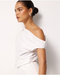 AERE - Cropped Off Shoulder Top