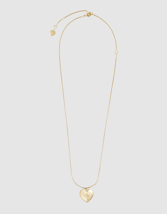 Wanderlust + Co - Heart Gold Locket Necklace