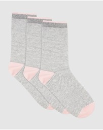 Levante - 3 Pack Lina Fine Stripe Crew Sock