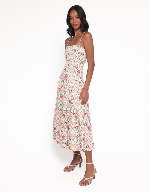 Petal & Pup - Botanique Midi Dress - Coral Wildflower