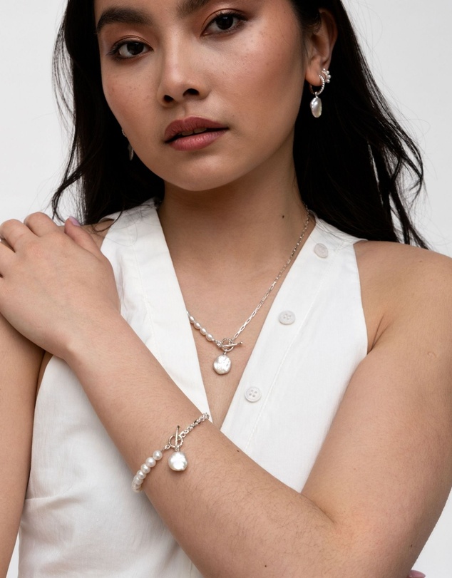 Dower & Hall - Women's Timeless Keshi Pearl Chain Bracelet In Sterling Silver
