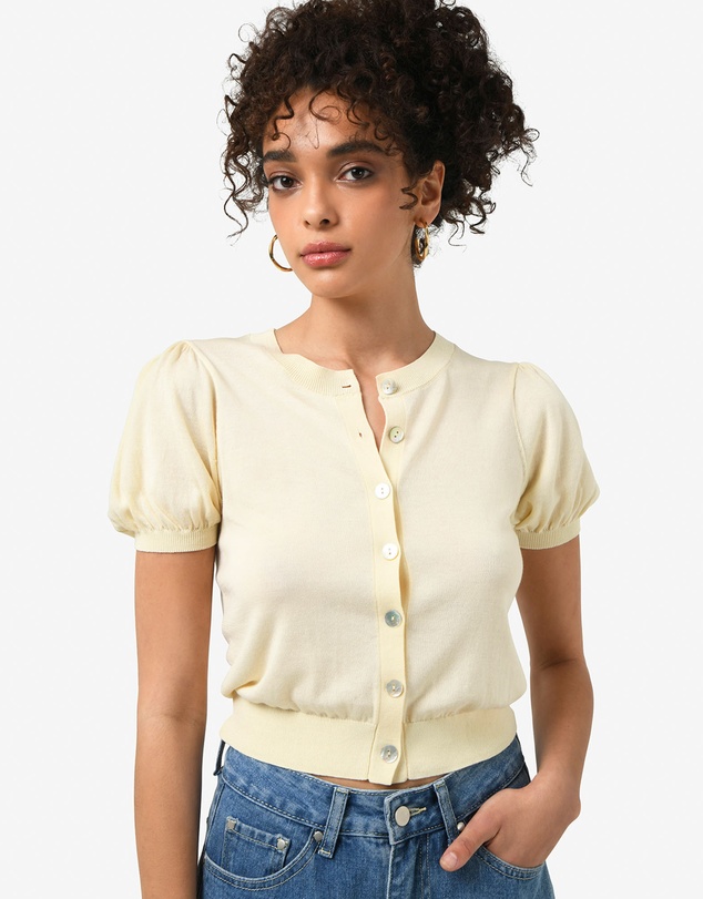 Forcast - Cindy Puff Sleeve Cardigan