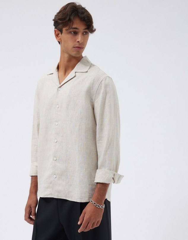AERE - Linen LS Camp Collar Shirt