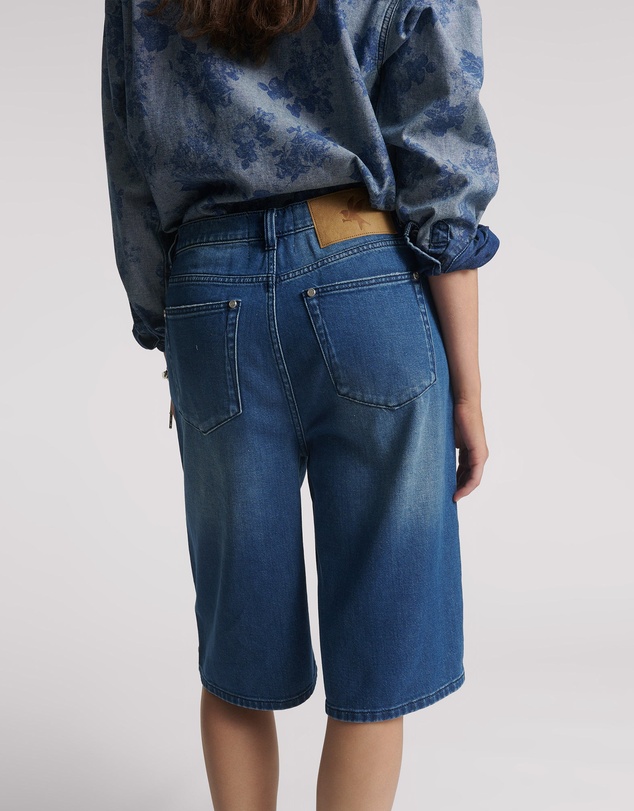 ONE TEASPOON - Beastie Low Waist Wide Leg Denim Jorts - Rosewood