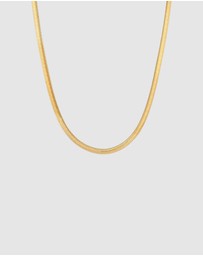 Elli Jewelry - Necklace Snake Flat Elegant Herringbone Trend Blogger in 925 Sterling Silver Gold Plated