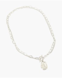 Lovisa - Waterproof Stainless Steel Molten Pendant & Chain Layered Necklace