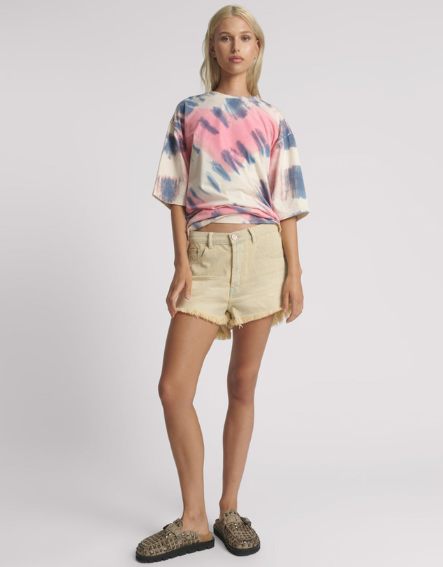 ONE TEASPOON - Outlaws Low Waist Mid Length Denim Shorts - Sunkissed Cream