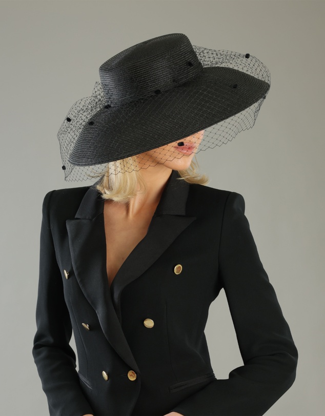 Morgan & Taylor - Giselle Racewear Droop Hat in Black