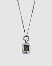 Haze & Glory - ICONIC EXCLUSIVE - Necklace Men African Turquoise Wisdom 925 Sterling Silver