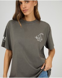 All About Eve - Cherry Pie Relaxed Tee Charcoal