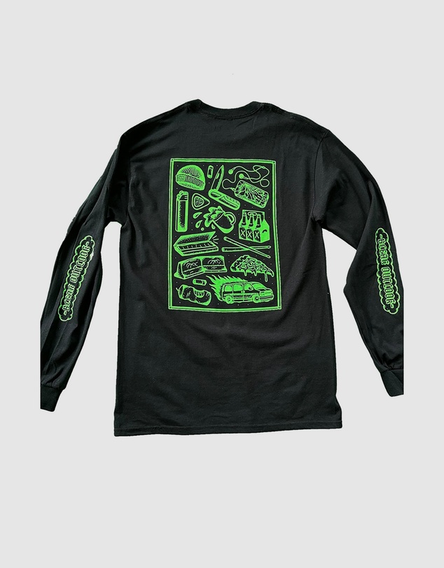 KFD - Kfd Men Bleak Outlook Long Sleeve Tshirt Relaxed Fit Crew Neck Green