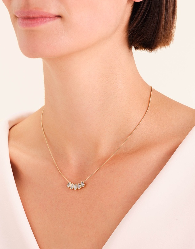 Rosefield - Playful Diamonds Multi Drops Gold-Tone Necklace