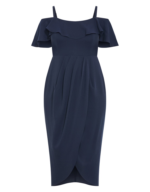 City Chic - Flirtation Drape Midi Dress