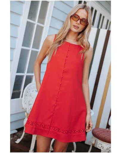 Petal & Pup - Floralyn Mini Dress - Red