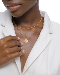 Elli Jewelry - Necklace Layer Crystal Disc 925 Sterling Silver Gold-Plated