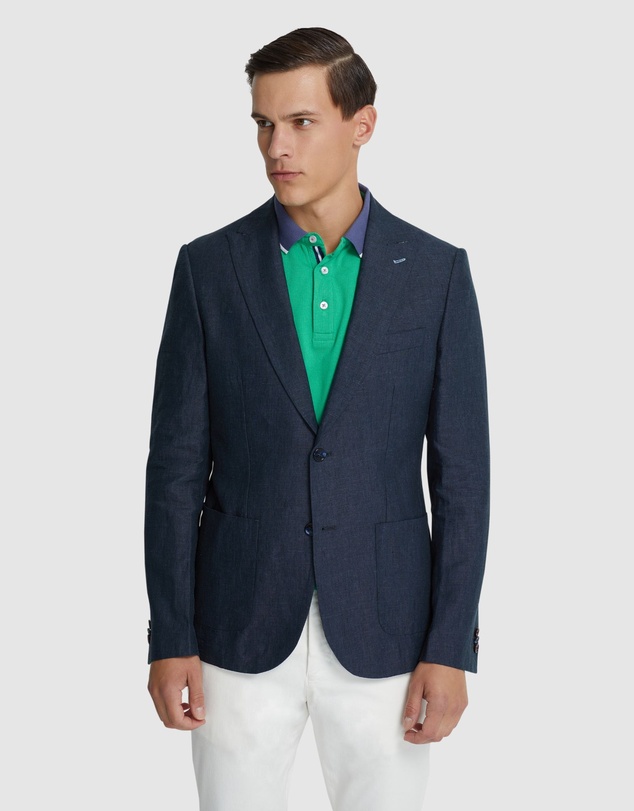 Oxford - Milton Linen Blazer With Peak Lapel