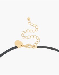 Lovisa - Waterproof Gold Plated Stainless Steel Rectangle Pendant Cord Necklace
