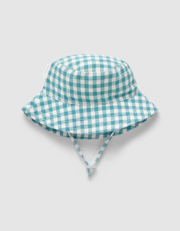 Purebaby - Gingham Bucket Hat-Kids-Babies