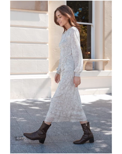 Petal & Pup - Clemens Mesh Maxi Dress - Snake Print