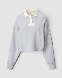 rag & bone - Vintage Terry Oversized Polo Sweatshirt