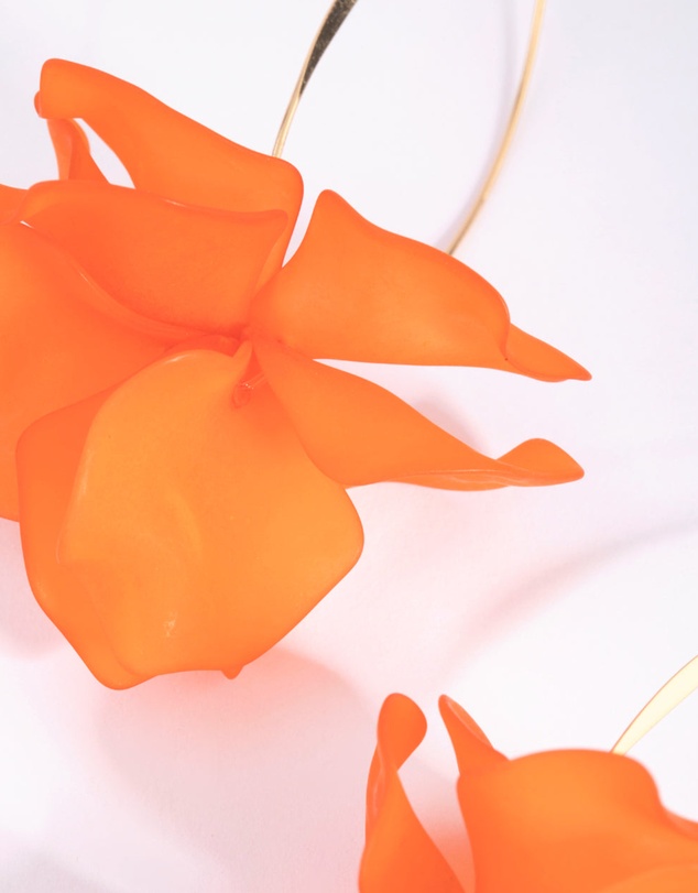 Lovisa - Orange Frosted Flower Drop Earrings