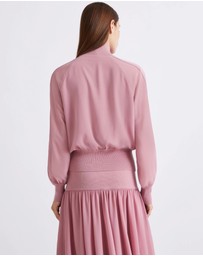 Marella - Blush Zip-Up Blouse
