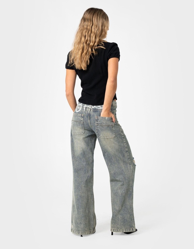 Rusty - DIY Wendy Wide Low Rise Distressed Jean
