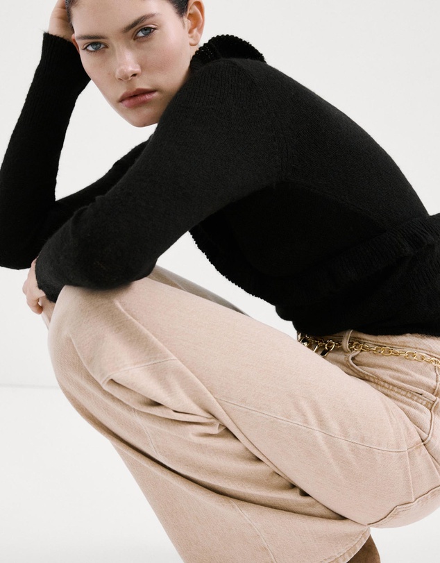 M.N.G - Ruffle Knit Cardigan