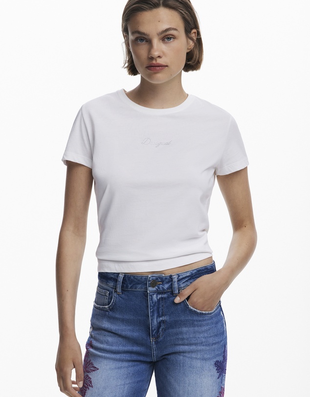 Desigual - Embroidered culotte jeans