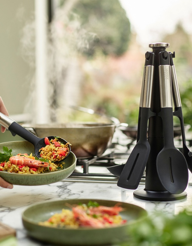 Joseph Joseph - Elevate™ Carousel Stainless Steel Silicone 5-piece Utensil Set with Rotating Storage Stand