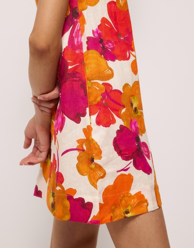 AERE - Odette Linen V Neck Shift