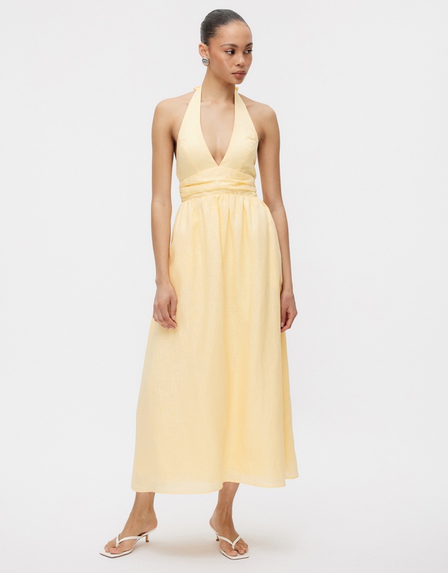 Minima Esenciales - Thalia Halter Midi Dress