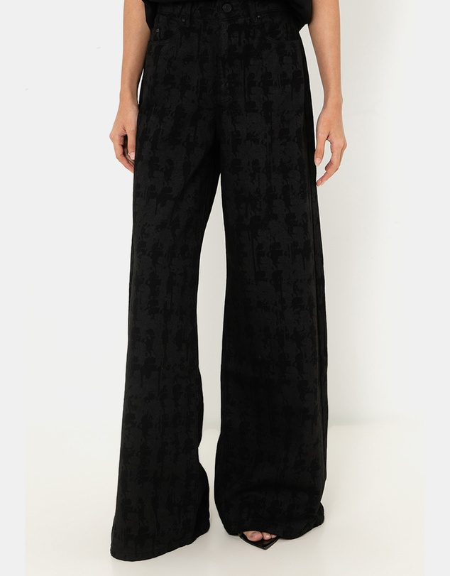 Karl Lagerfeld - All-Over Print Kameo Wide Leg Denim Pants