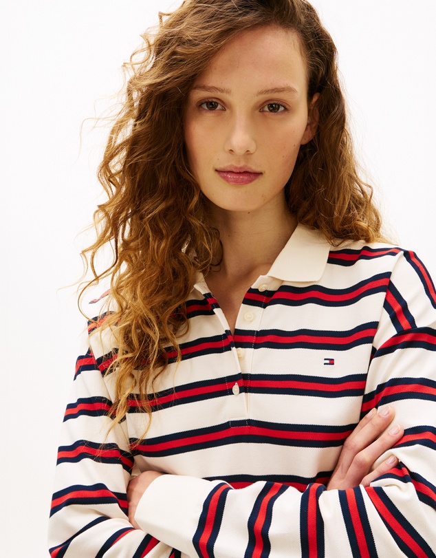 Tommy Hilfiger - 1985 Relaxed Fit Stripe LS Polo Shirt
