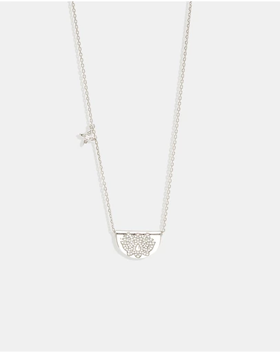 By Charlotte - Silver Live in Light Lotus Necklace