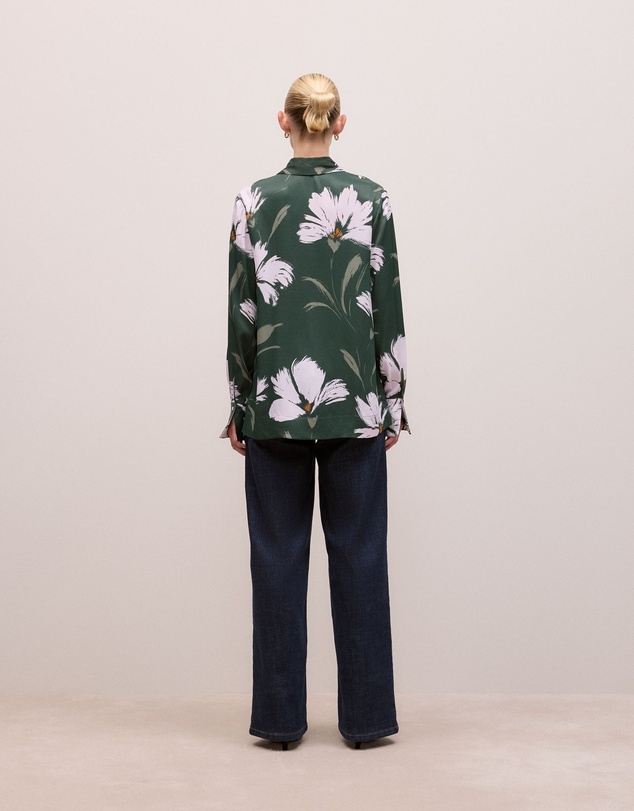 Trenery - Wilda Satin Shirt in Forest