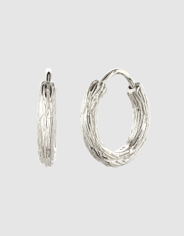 Kuzzoi - ICONIC EXCLUSIVE - Textured Hoop Earrings in 925 Sterling Silver