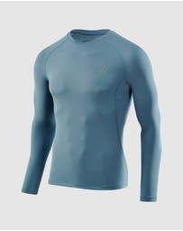 SKINS - SKINS Compression Men's Series-2 Gym Clothing Mens LS Top Blue Grey