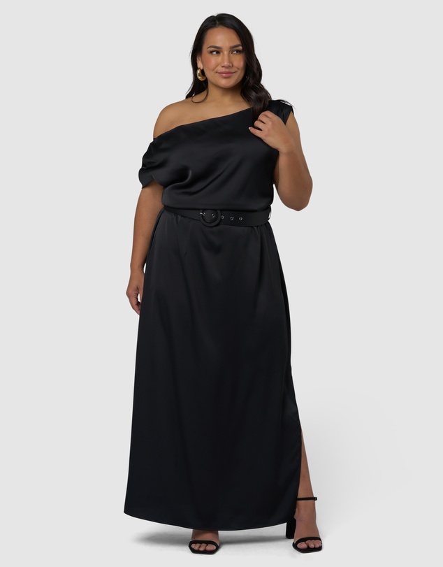 Pink Dusk by Curve Project - Magnetic Satin Maxi Dress