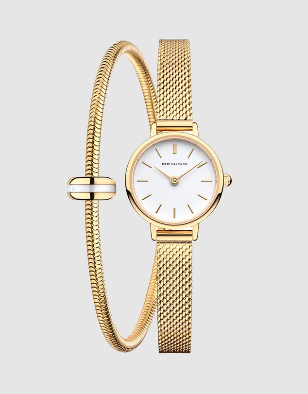 Bering - Lovely 26mm Gold Watch with Bracelet