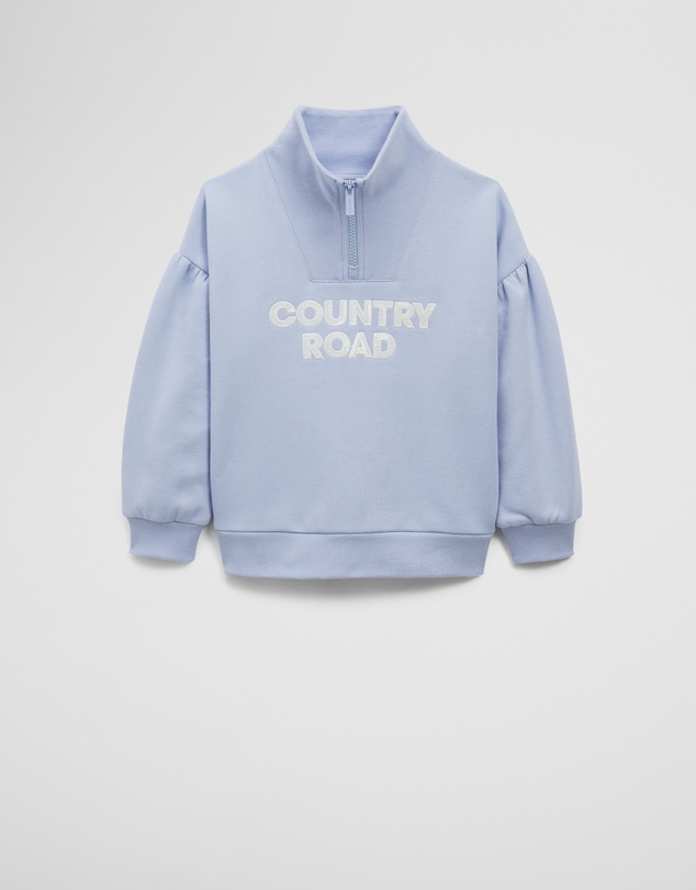 Country Road - Australian Cotton Blend Sequin Half Zip Sweat