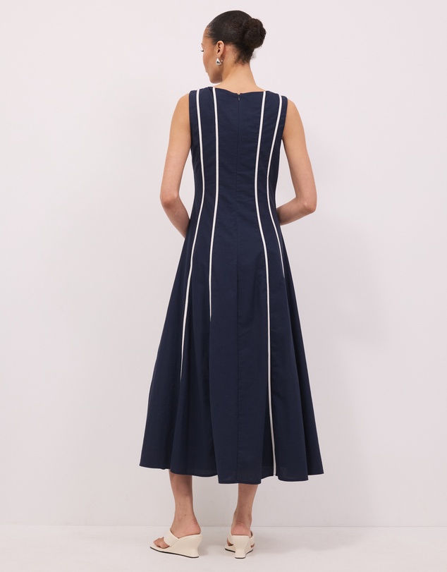 Calli - Zara Contrast Seam Midi Dress