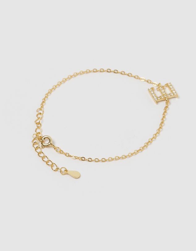 Izoa - Crystal Letter E Bracelet