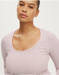 Cotton On - Scoop Neck Rib Long Sleeve