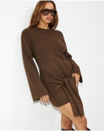 Dazie - Candice Waist Tie Knit Dress